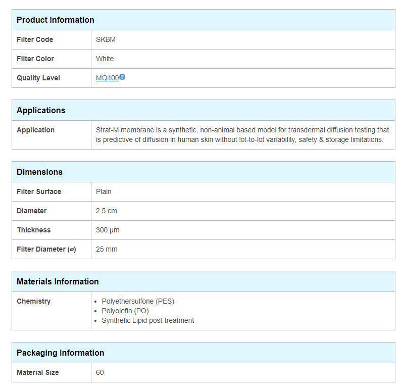 SKBM02560密理博Strat-M膜皮膚膜25mm技術(shù)參數(shù)1 SKBM02560密理博Strat-M膜皮膚膜25mm技術(shù)參數(shù)1
